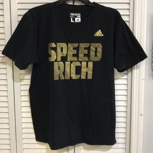 Adidas speed rich gold/black men’s size L T-shirt.